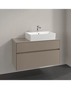 Villeroy und Boch Collaro Waschtischunterschrank C127B0VM 100x54,8x50cm, Waschtisch rechts, LED-Beleuchtung 7,3 W, taupe