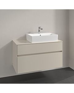 Meuble sous-vasque Villeroy und Boch Collaro C127B0VN 100 x 54,8 x 50 cm, vasque à droite, éclairage LED 7,3 W, gris cachemire