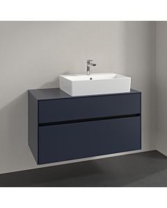 Meuble sous-vasque Villeroy und Boch Collaro C127B0VQ 100 x 54,8 x 50 cm, vasque à droite, éclairage LED 7,3 W, bleu marine
