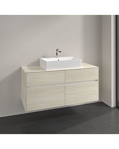 Villeroy und Boch Collaro vanity unit C128B0AA 120x54.8x50cm, centered vanity unit, 8.8W LED lighting, white oak