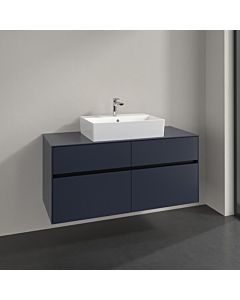 Villeroy und Boch Collaro meuble sous-vasque C12800VQ 120x54,8x50cm, meuble sous-vasque centré, bleu marine