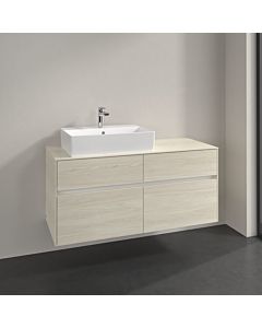 Meuble sous-vasque Villeroy und Boch Collaro C12900AA 120x54,8x50cm, vasque à gauche, chêne blanc