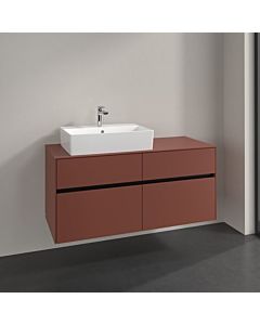 Villeroy und Boch Collaro Waschtischunterschrank C12900AH 120x54,8x50cm, Waschtisch links, wine red