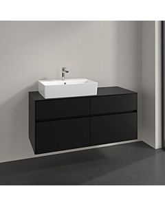 Villeroy und Boch Collaro vanity unit C129B0VL 120x54.8x50cm, washbasin on the left, LED lighting 8.8W, volcano black