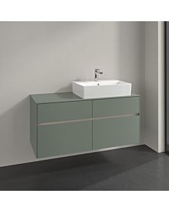 Villeroy und Boch Collaro Waschtischunterschrank C130B0AF 120x54,8x50cm, Waschtisch rechts, LED-Beleuchtung 8,8 W, soft green