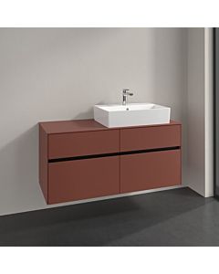 Villeroy und Boch Collaro Waschtischunterschrank C13000AH 120x54,8x50cm, Waschtisch rechts, wine red