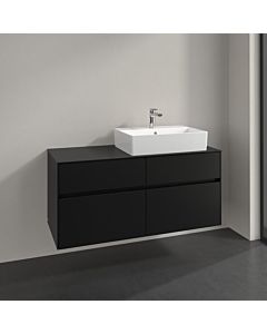 Villeroy und Boch Collaro vanity unit C130B0VL 120x54.8x50cm, washbasin right, LED lighting 8.8W, volcano black