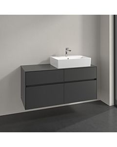 Meuble sous-vasque Villeroy und Boch Collaro C130B0VR 120 x 54,8 x 50 cm, vasque à droite, éclairage LED 8,8 W, graphite