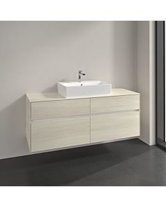 Meuble sous-vasque Villeroy und Boch Collaro C131B0AA 140x54,8x50cm, pour vasque centrale, éclairage LED 10,4W, chêne blanc