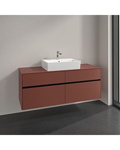 Meuble sous vasque Villeroy und Boch Collaro C13100AH 140x54,8x50cm, pour vasque centrale, bordeaux