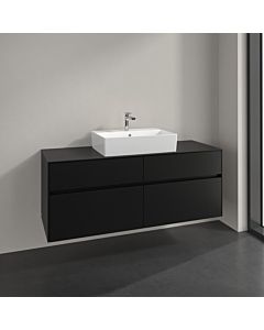 Villeroy und Boch Collaro vanity unit C13100VL 140x54.8x50cm, for center washbasin, volcano black
