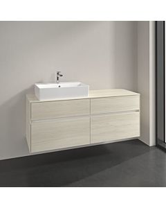 Villeroy und Boch Collaro vanity unit C132B0AA 140x54.8x50cm, washbasin on the left, LED lighting 10.4W, white oak