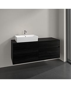 Meuble sous-vasque Villeroy und Boch Collaro C13200AB 140x54,8x50cm, vasque à gauche, chêne noir