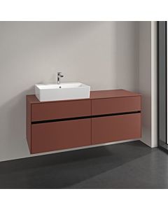 Villeroy und Boch Collaro Waschtischunterschrank C13200AH 140x54,8x50cm, Waschtisch links, wine red