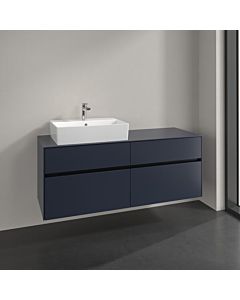 Meuble sous-vasque Villeroy und Boch Collaro C13200VQ 140x54,8x50cm, vasque à gauche, bleu marine
