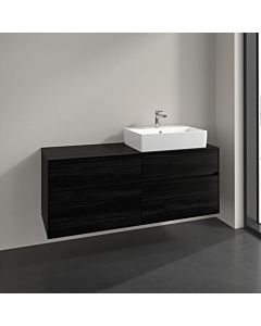 Villeroy und Boch Collaro vanity unit C133B0AB 140x54.8x50cm, washbasin right, LED lighting 10.4W, black oak