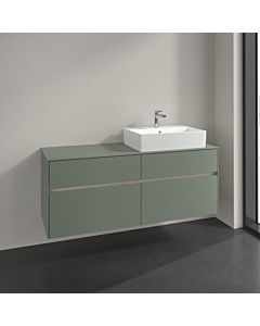 Villeroy und Boch Collaro Waschtischunterschrank C13300AF 140x54,8x50cm, Waschtisch rechts, soft green