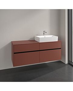 Villeroy und Boch Collaro Waschtischunterschrank C133B0AH 140x54,8x50cm, Waschtisch rechts, LED-Beleuchtung 10,4W, wine red