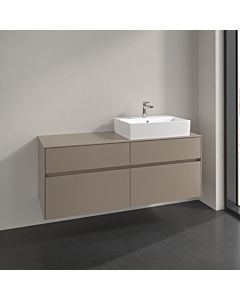 Villeroy und Boch Collaro Waschtischunterschrank C13300VM 140x54,8x50cm, Waschtisch rechts, taupe