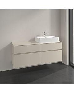 Villeroy und Boch Collaro vanity unit C13300VN 140x54.8x50cm, washbasin right, cashmere grey