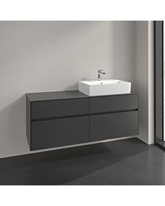 Villeroy und Boch Collaro Waschtischunterschrank C133B0VR 140x54,8x50cm, Waschtisch rechts, LED-Beleuchtung 10,4W, graphite