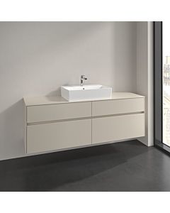 Villeroy und Boch Collaro vanity unit C134B0VN 160x54.8x50cm, centered vanity unit, 12W LED lighting, cashmere grey