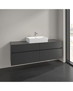Villeroy und Boch Collaro meuble sous-vasque C13400VR 160x54,8x50cm, meuble sous-vasque centré, graphite