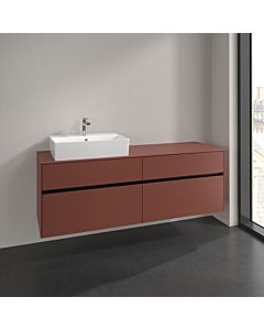 Meuble sous-vasque Villeroy und Boch Collaro C13500AH 160x54,8x50cm, vasque à gauche, bordeaux