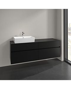 Villeroy und Boch Collaro vanity unit C135B0VL 160x54.8x50cm, washbasin on the left, LED lighting 12W, volcano black