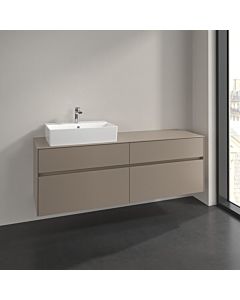 Villeroy und Boch Collaro Meuble sous-vasque C13500VM 160x54,8x50cm, vasque à gauche, taupe
