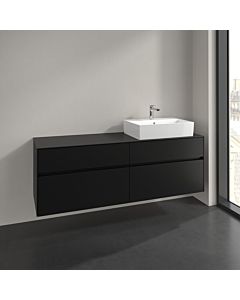 Villeroy und Boch Collaro vanity unit C136B0VL 160x54.8x50cm, washbasin on the right, LED lighting 12W, volcano black