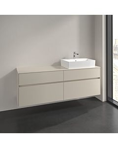 Meuble sous-vasque Villeroy und Boch Collaro C13600VN 160x54,8x50cm, vasque à droite, gris cachemire