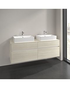 Meuble sous-vasque Villeroy und Boch Collaro C13700AA 160x54,8x50cm, pour 2 Waschtische , chêne blanc