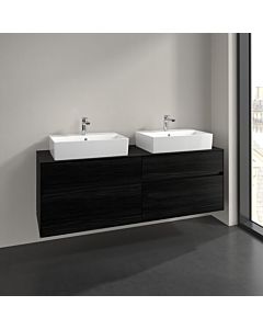 Villeroy und Boch Collaro vanity unit C137B0AB 160x54.8x50cm, for 2 Waschtische , LED lighting 12W, black oak