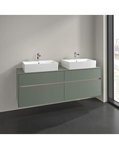 Villeroy und Boch Collaro Waschtischunterschrank C13700AF 160x54,8x50cm, für 2 Waschtische, soft green
