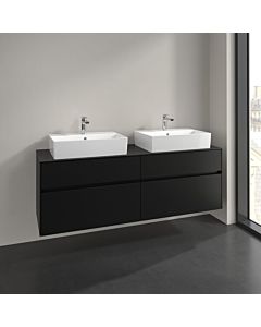 Villeroy und Boch Collaro Waschtischunterschrank C13700VL 160x54,8x50cm, für 2 Waschtische, volcano black