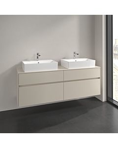 Villeroy und Boch Collaro vanity unit C13700VN 160x54.8x50cm, for 2 Waschtische , cashmere grey