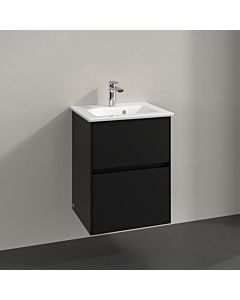 Villeroy und Boch Collaro vanity unit C141B0VL 47.2x61x40.4cm, centered washbasin, LED lighting 3.1W, volcano black