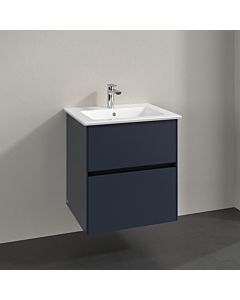 Meuble sous-vasque Villeroy und Boch Collaro C14200VQ 56,1x61x48cm, vasque centrée, bleu marine