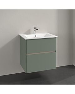 Meuble sous-vasque Villeroy und Boch Collaro C14300AF 61,1x61x48cm, vasque centrée, vert tendre