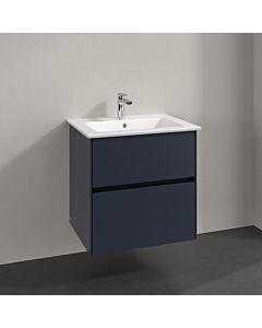 Villeroy und Boch Collaro Waschtischunterschrank C143B0VQ 61,1x61x48cm, Waschbecken mittig, LED-Beleuchtung 4,2W, marine blue