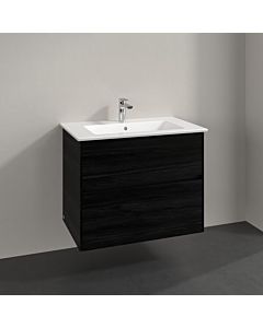Villeroy und Boch Collaro vanity unit C144B0AB 76.1x61x48cm, centered washbasin, 5.5W LED lighting, black oak