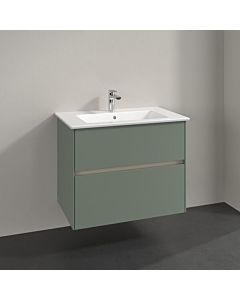 Meuble sous vasque Villeroy und Boch Collaro C144B0AF 76,1x61x48cm, vasque centrée, éclairage LED 5,5W, vert tendre