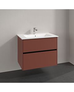 Villeroy und Boch Collaro vanity unit C14400AH 76.1x61x48cm, center basin, wine red