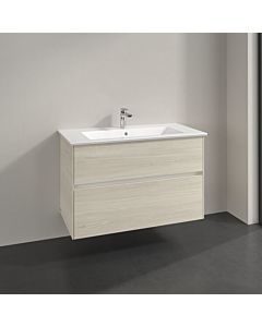 Meuble sous-vasque Villeroy und Boch Collaro C14500AA 96,1x61x48cm, vasque centrale, chêne blanc