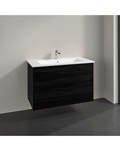Meuble sous-vasque Villeroy und Boch Collaro C14500AB 96,1x61x48cm, vasque centrale, chêne noir