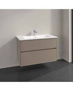 Villeroy und Boch Collaro Waschtischunterschrank C14500VM 96,1x61x48cm, Waschbecken mittig, taupe