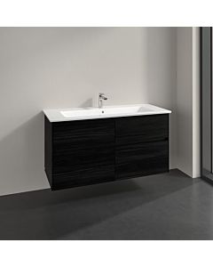 Villeroy und Boch Collaro vanity unit C146B0AB 116.1x61x48cm, centered washbasin, 8.6W LED lighting, black oak