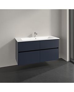 Villeroy und Boch Collaro Waschtischunterschrank C146B0VQ 116,1x61x48cm, Waschbecken mittig, LED-Beleuchtung 8,6W, marine blue