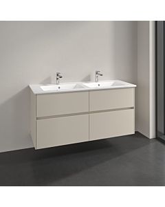 Meuble sous-vasque Villeroy und Boch Collaro C147B0VN 126,1 x 61 x 48 cm, vasque centrée, éclairage LED 9,4 W, gris cachemire